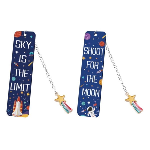 2x Astronaut Bookmarks Starry Skies Teemakirjamerkki Astronautin kirjasivu Merkki metallikirjat Merkit koulutoimistoon null - 34