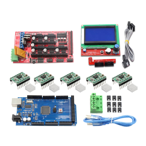 3D-skrivarsats Mega2560R3 + Ramps 1.4 Controller + A4988 Stepper Driver DIY-paket för 3D-utskriftsentusiaster