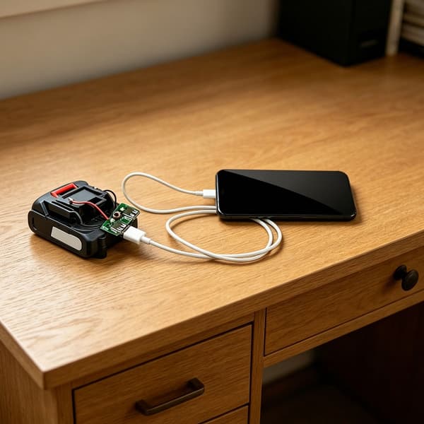 Batteriadapter for 21V nedtrappingsomformere Overutladningsbeskyttelse