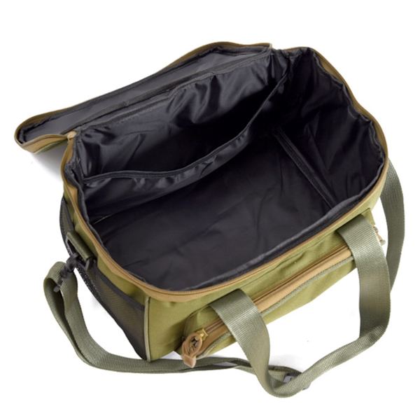 Fiske Skulder Bag Tackle Bag Stor Kapasitet Vann Resistent Fiske Lure Bag Army Green