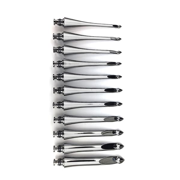 Utskiftbar heklenål i aluminium med 12 utskiftbare tupper 3,0 mm–9,0 mm