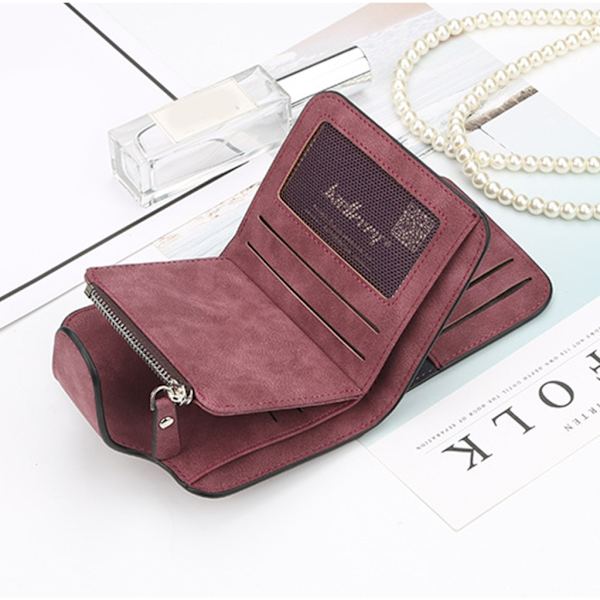 Kort lommebok Enkel Hasp-pung Myntlommekortholder Matt matt PU-skinn Gray