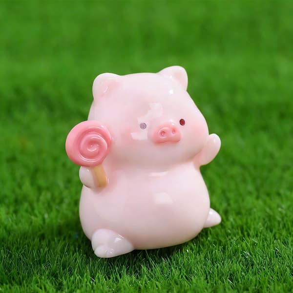 Miniature Grise Statue Havepynt Harpiks Grise Figurer Mini Kagepynt