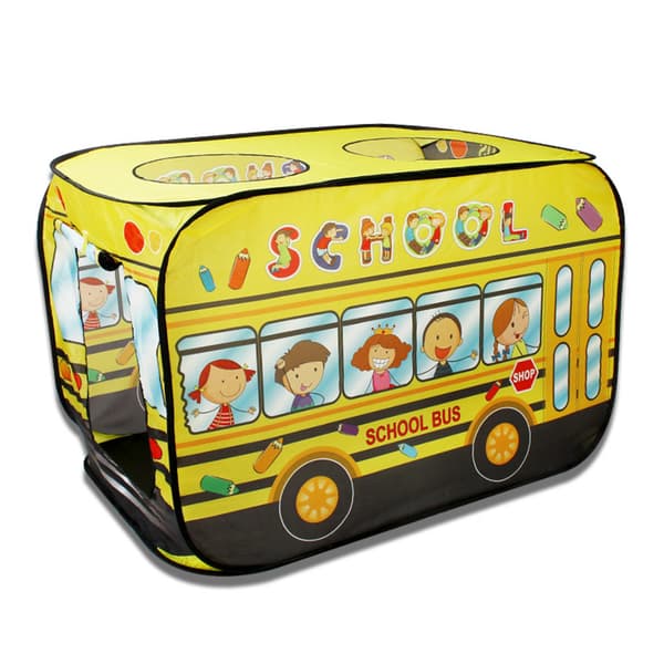 Barn Skolbuss Popup Tält Barn Lekhus Utomhus Vikbart Speltält