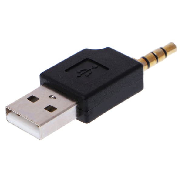 3,5 mm til USB 2.0 han-hjælpeadapter til Apple til iPod til Shuffle 1st 2