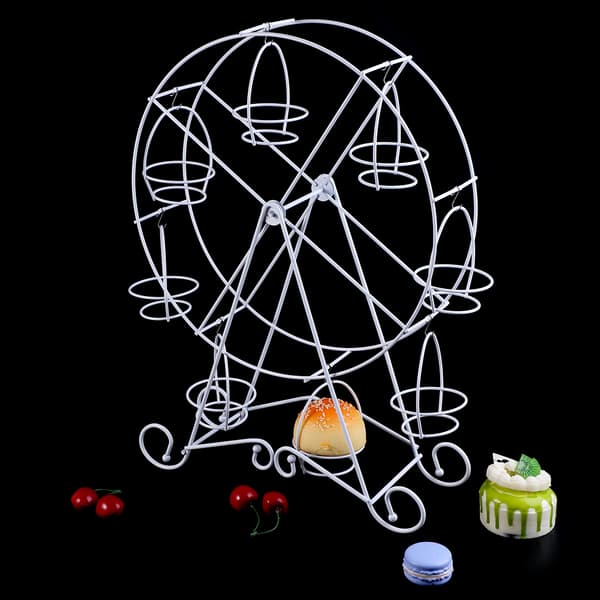 8 Kopper Metall Roterende Pariserhjul Cupcake Dessert Stativ Kakeholder Display Bir