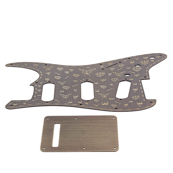 Gitarr plektrumskydd i aluminiumlegering med bakstycke
