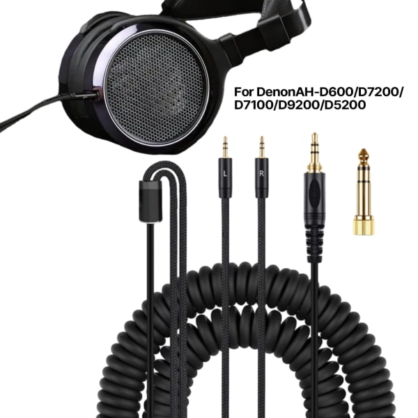 Slitstark 3,5 mm kabelbyte för Denon AHD600/D7200/D7100 Förbättrat ljud