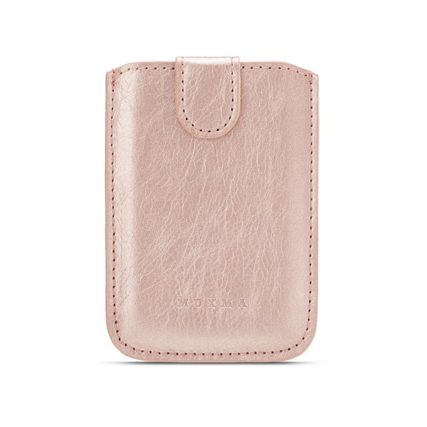 Lommebokkortveske i PU-skinn selvklebende holder for etui Pose-klistremerke for mobiltelefon Rose gold