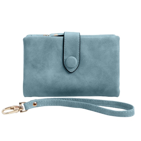 Casual läderplånbok för kvinnor Kort multi med stor kapacitet Blue green