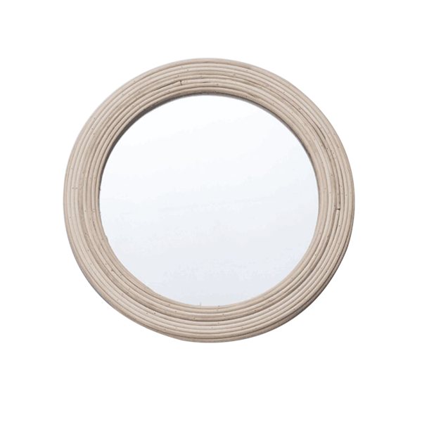 Rotting rund vägghängande spegel Bohemisk makrame Träpärlor Circle Makeup Spegel Gobeläng Hem Sovrum Konstdekoration