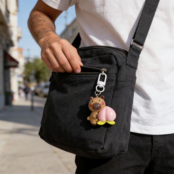 Capybara Nyckelring Berlock Väskberlock för Plånböcker Handväskor Väskaccessoarer Present