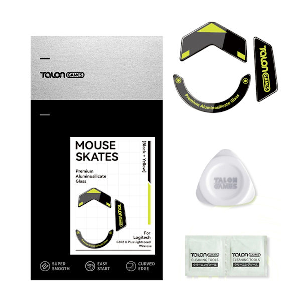 1 set Glasmusfötter Musskridskor klistermärken Pad Rundade glider Böjda kanter för Logitech G502 X PLUS trådlös mus