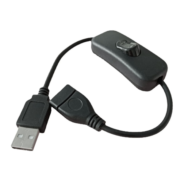30 cm USB kabel med strömbrytare USB2.0 adaptersladd hane till hona förlängningslinje Black