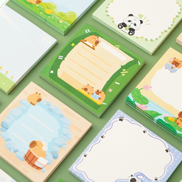 5 st Cartoon Panda Sticky Note Anamal Memos Sticky Pad Skolmaterial för flickor null - E