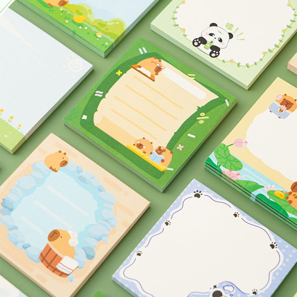 5 stk Cartoon Panda Sticky Note Anamal Memos Sticky Pad Skolerekvisita for jente null - C