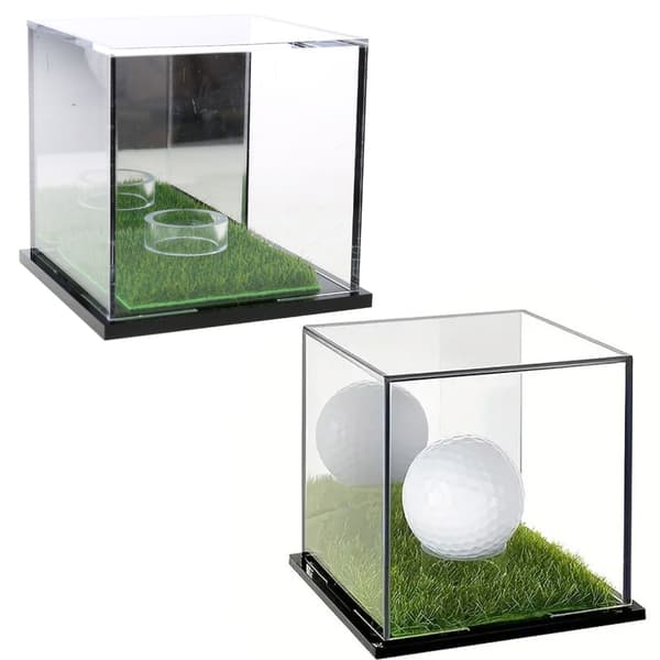 Golfbollar Display Case Stativ Fyrkantig Displayhållare Stativ Liten Monterbox