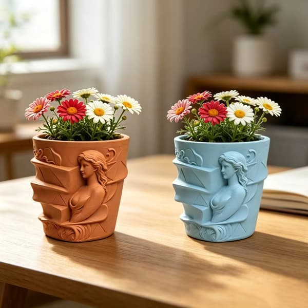 Beholder silikonform med gudinne-reliefffigurdesign