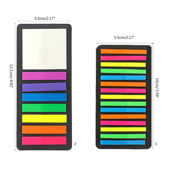 160/300 stk Langside Flaggfaner Gjennomskinnelig Sticky Note Fargede Sticky Tabs Skolekontorrekvisita for studenter null - 1