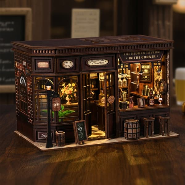 Klassisk Miniature Træhus Model Håndværkssæt Legetøj Til Voksne Børn Samlere