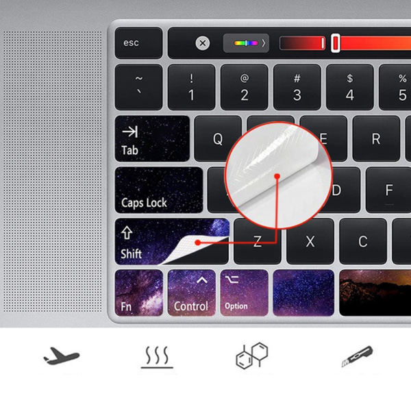 Notebook engelskt tangentbordsdekal Färgknappsdekal för macair bärbara datorer Datordekal Scrub Repair Film E