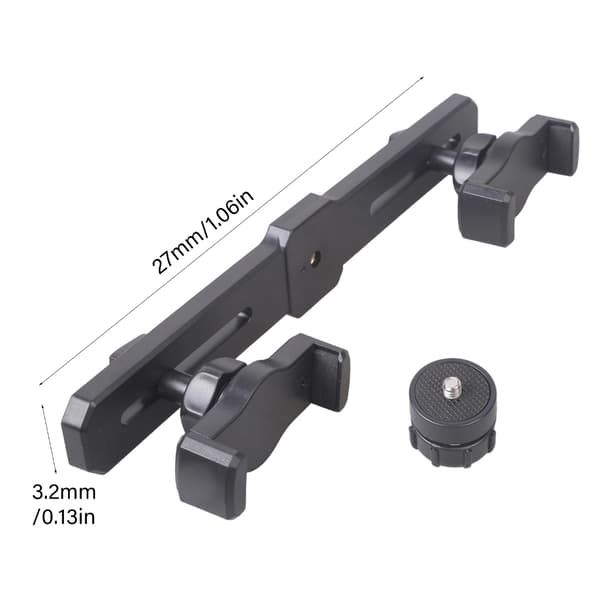 Snurrende Dobbelt Smartphone Stand Bilholder Link 27cm Base Længde Fast Greb