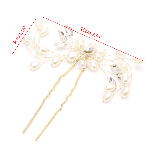 Wedding Pearl hårnål Vakker hodeplagg flettet hårklemme for bruder brudepiker
