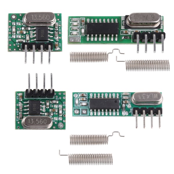 Trådlös sändarmottagare 433Mhz RF Trådlös sändarmodul och mottagarekit Trådlös för Arduino Raspberry Pi WL gör-det-själv-kit