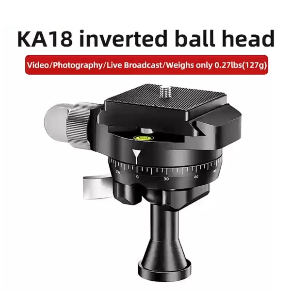 Mini Inverted Ball Camera Mount KA18 Panoramisk Inverterad Kamera Kulhuvud Pan Tilt