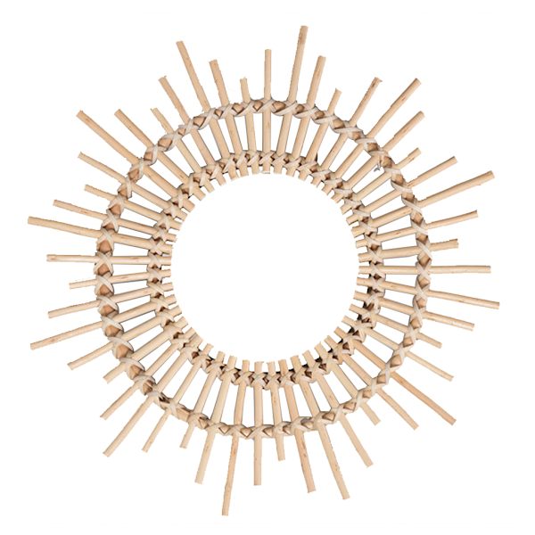 Rattan Innovativ Kunstdekoration Rundt Makeup Spejl Omklædning Soveværelse Badeværelse Væghængende spejle