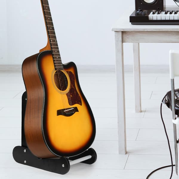 Trä Musikalisk Instrument Display Rack Universal Stöd Golv Gitarrhållare