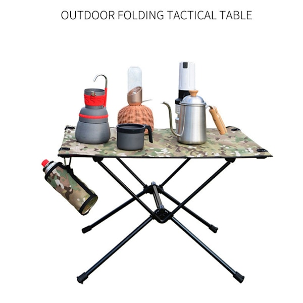 Ultralätt campingbord för utomhusbruk, litet hopfällbart bord för picknick och grillning Army Green
