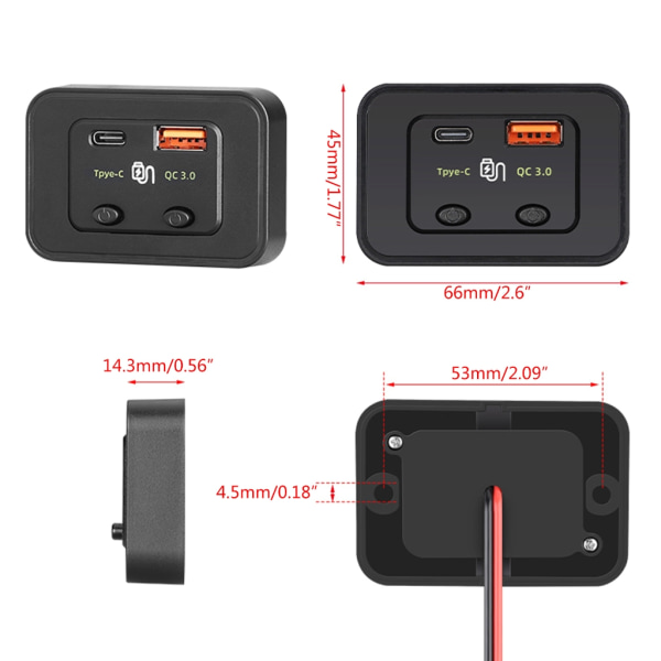 Kompakt bil USB Mångsidig billaddningslösning Pålitlig bil- USB adapter Hållbar