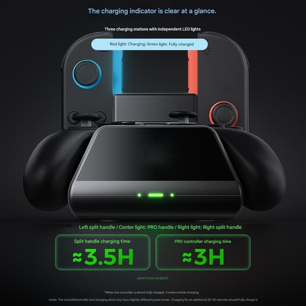 Hurtigladestasjon Sikker Magnetisk Laderbase for Gaming Joy‑Con Enhet