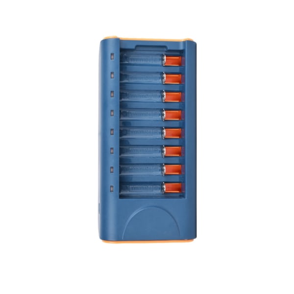 DC5V2A NiCd-NiMH batteriladdare 8-platsers intelligent batteriladdare med LED-indikator 8 platser Oberoende laddning Blue