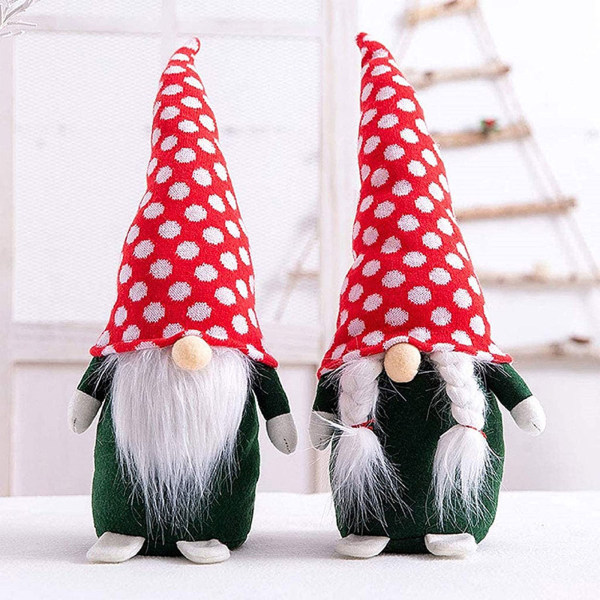 Gnome pärlor och falska skägg konstgjorda flätor set fuskpäls dvärg skägg fläta kit för jul Plysch gnome för docka hand
