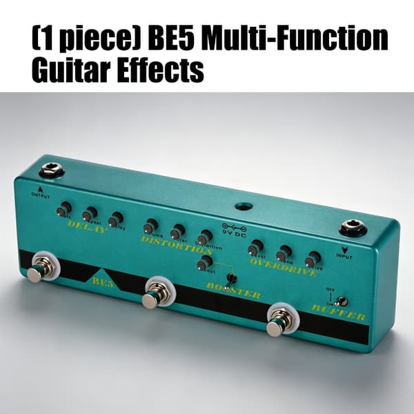 5-i-1 Gitar Effekt Stompbox med Delay og True Bypass Design