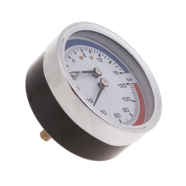 Stål 1/4in Trykmålere Termomanometer 0-120℃