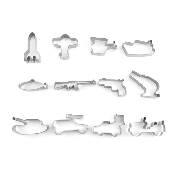 12 st Military Series Fondant Kex Cookie Cutter Form DIY Baking Baking Tool