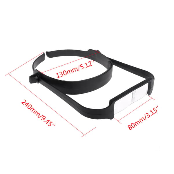 Forstørrelsesglass 4 Utskiftbare Linser Hodebøyle Forstørrer 1.6x 2.0x 2.5x 3.5x