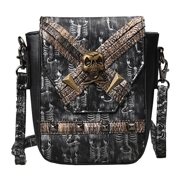 Steampunk Liten Crossbody-väska Axelväska Väska Mobilplånbok Gotisk väska för kvinnor, flickor