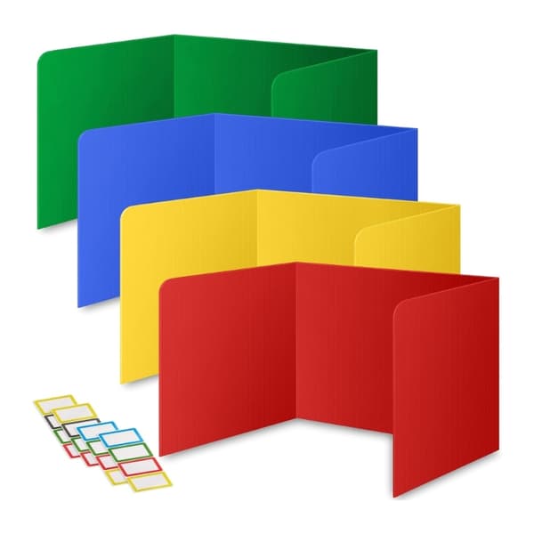 4Pieces Classroom Privacy Shields Skrivebordsopdelere Student Study Carrel til Student Desks, Classroom Desk Privacy Folders null - C