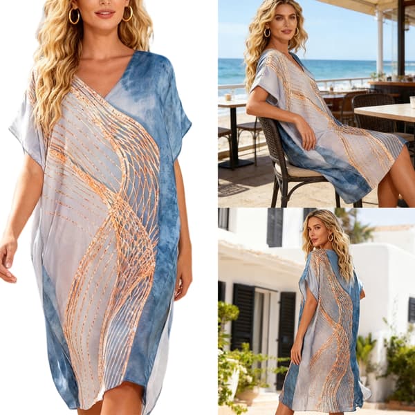 Behagelig solbeskyttende top i blød polyester med print til damer
