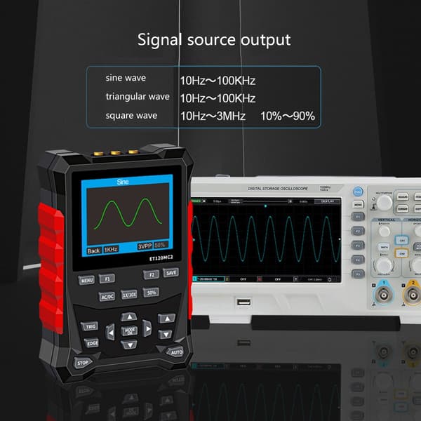 Digitalt oscilloskop 120M båndbredde 500MSa/s samplinghastighed bølgeformgenerator