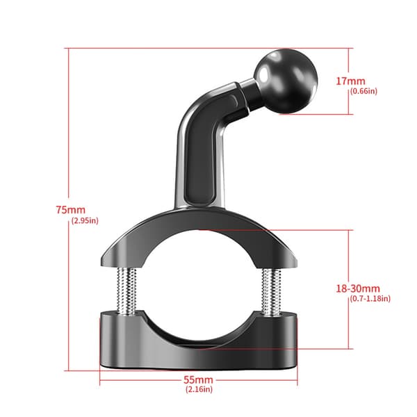 Justerbar Ställningsbas 17mm Kulhuvudbas Styrfäste för Telefon