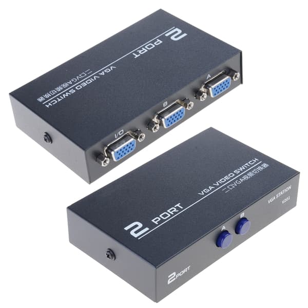 Utility Video Switch Adapter Converter Box 2 porte til computer til HD-afspiller