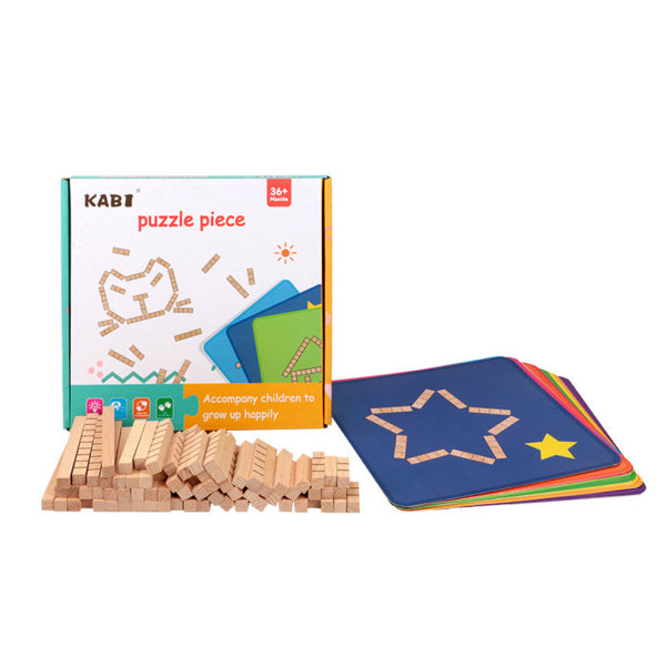 Träpussel Barn Baby mångsidiga byggstenar Montessori pedagogiska leksaker för småbarn Pojkar Flickor