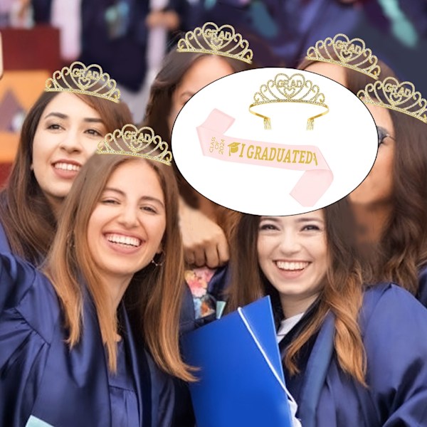 Gradueringsstole og sash for høyskoleavslutningsseremoni Rose gold