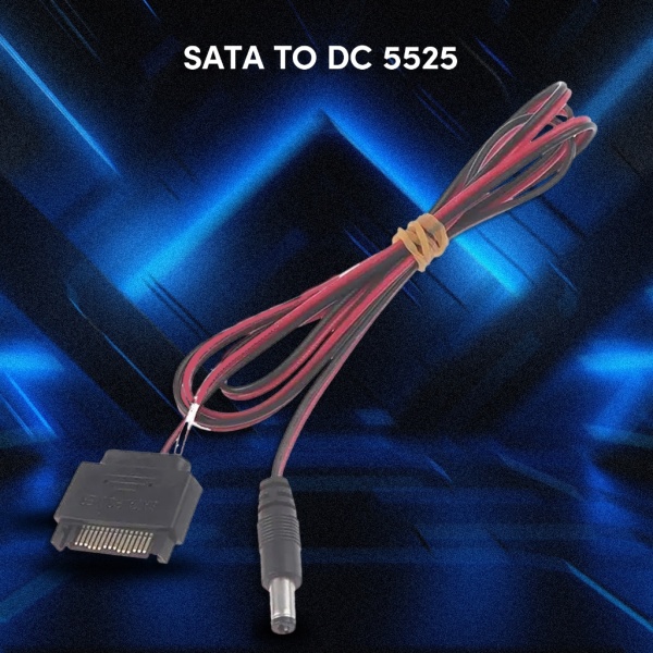 SATA till DC5,5x2,5mm hane power 12V för dator LED Strips