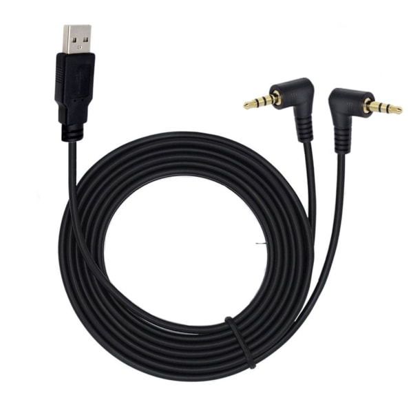 2 i 1 3,5 mm hann AUX lydkontakt til USB 2.0 hann ladekabel adapter ledning USB til aux kabel USB lydkabel adapter